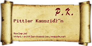 Pittler Kasszián névjegykártya